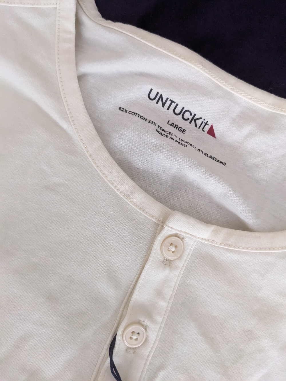 UNTUCKit Cream Long-Sleeve Henley Shirt